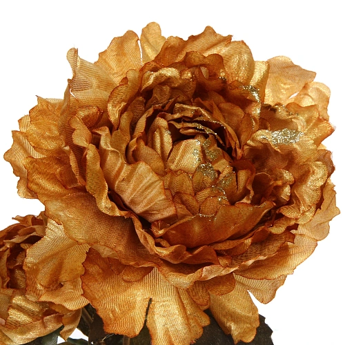 Искусственные цветы FLOWERS GLAMOUR 60см Пионы 2 цветка золотые_4