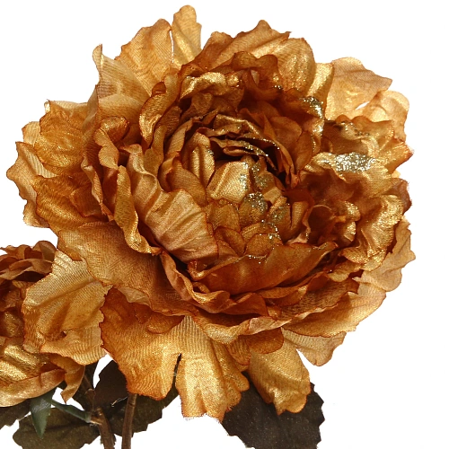 Искусственные цветы FLOWERS GLAMOUR 60см Пионы 2 цветка золотые_3