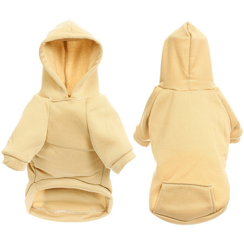 Кофта - толстовка для мелких пород собак BRO Style, цвет молочный, р M (на флисе)_10