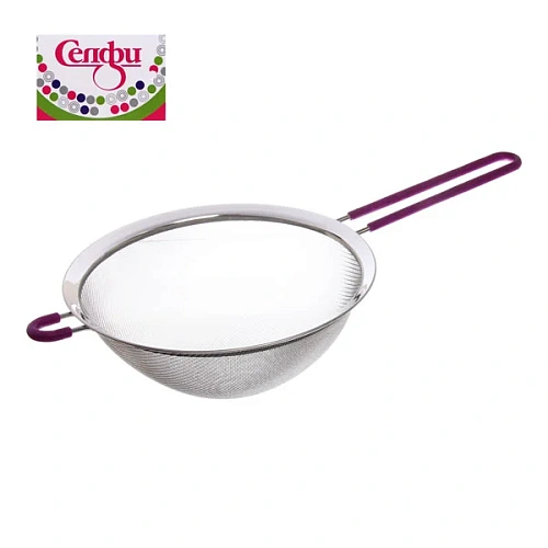 Сито металлическое 21,5 см с силиконовой ручкой Селфи, цвет микс✦