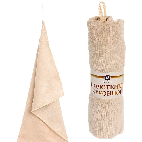 Полотенце кухонное "UNICO", 34*72 см, цвет бежевый, микрофибра 300 гр/м2