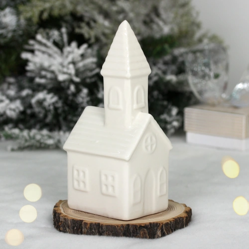 Украшение новогоднее GLOSS "Белоснежная часовня" 8.5*7.5*20 см, Белый