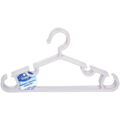 Плечики для одежды детские 3шт "ИДЕЯДОМА", классика, цвет серый, 28*15см (Лейбл Селфи)