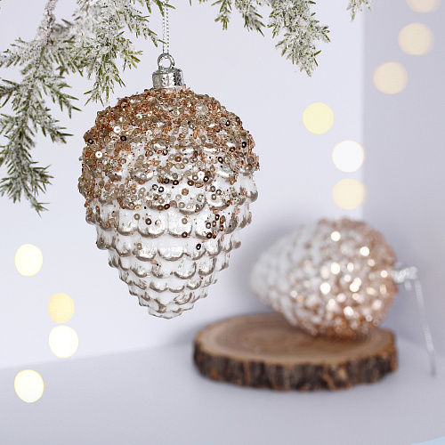 Ёлочные игрушки VERSAILLES "Персея" 11 см (набор 2 шт), Шампань