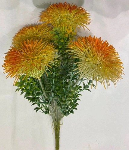 Искусственные цветы "Волшебство лета" 32см Одуванчики 5 цветков оранжевые