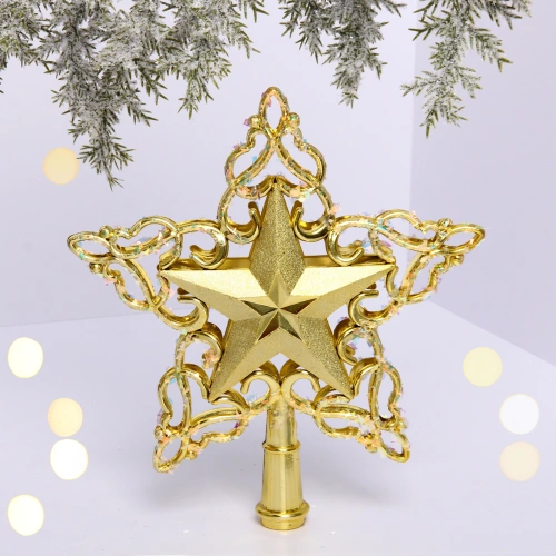 Звезда на ёлку "Снежная звезда" 20 см, Золото