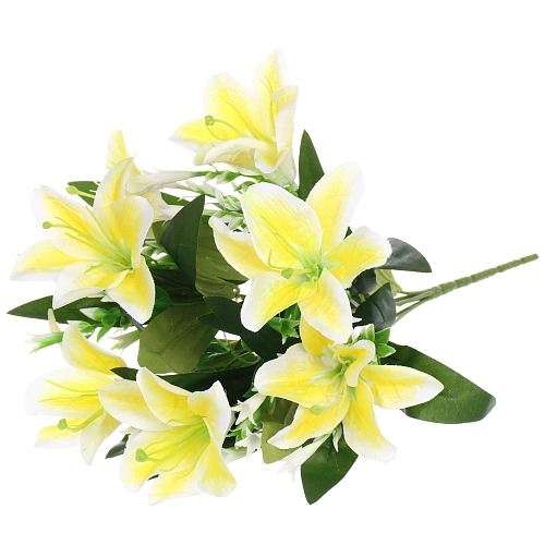 Искусственные цветы "Букет лилий" 35см 7 цветков желтые