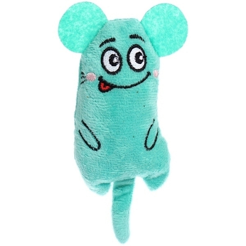 Игрушка для кошек мягкая Мышка, цвет голубой, 145см14гр (лейбл)_4