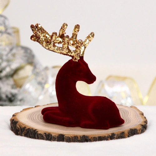 Фигурка новогодняя "Милый олень" 8.5*3.5*10 см, Рубин