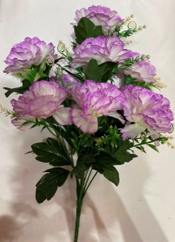 Искусственные цветы "Цветочная мелодия" Гвоздики 50см 10 цветков сиреневые