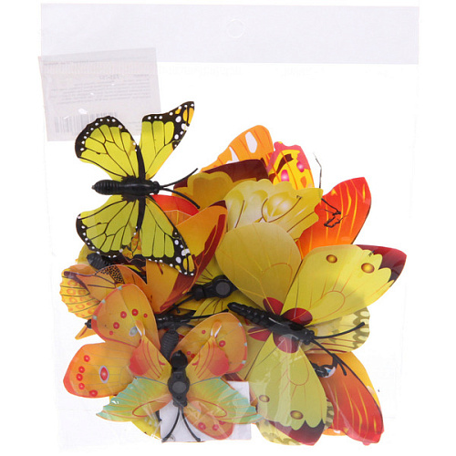 Набор для декора Волшебные бабочки 12 шт, Жёлтый_6