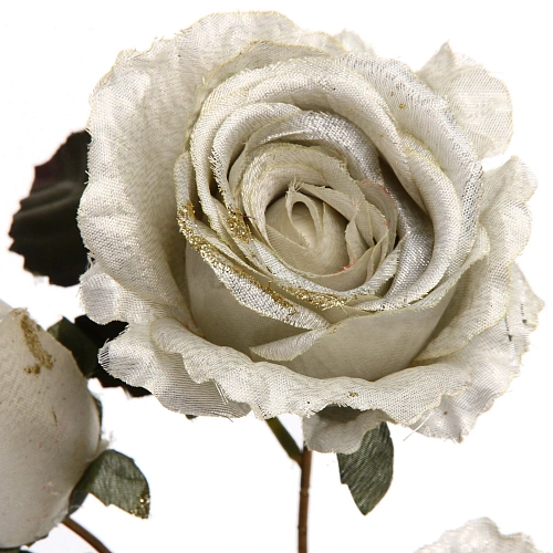 Искусственные цветы FLOWERS GLAMOUR 65см Розы 3 цветка белые_4