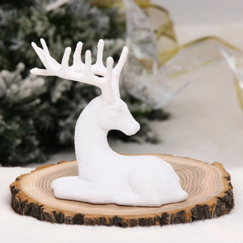 Фигурка новогодняя "Милый олень" 8.5*3.5*10 см, Белый