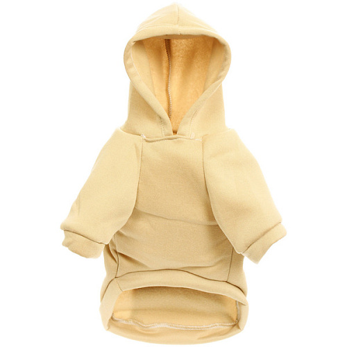 Кофта - толстовка для мелких пород собак BRO Style, цвет молочный, р M (на флисе)_7