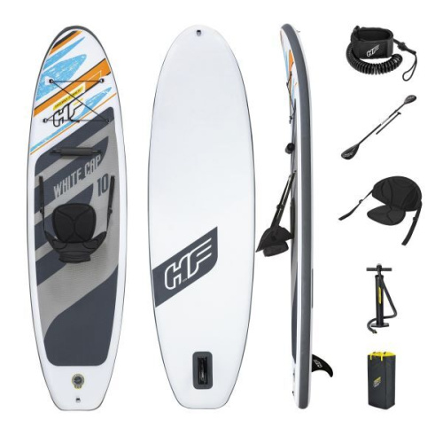 SUP-доска для плавания White Cap Convertible, 305*84*12 см + 6 аксессуаров, до 120 кг,Bestway (65341)