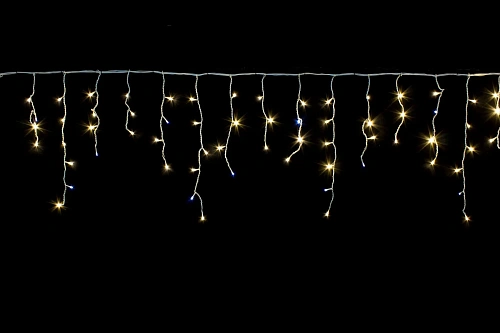 Гирлянда для улицы БАХРОМА "Мерцание" ш3м* в0,4/0,6/0,8 см 124 ламп LED, прозр.пров, 1 реж, IP-54, Белый (возможность соединения)