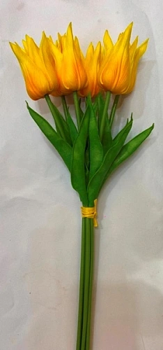 Цветы искусственные "Natur" 37см Тюльпаны 7шт желтые