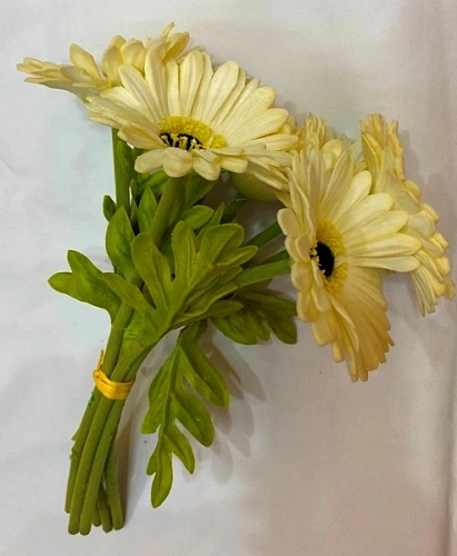 Цветы искусственные "Natur" 33см Герберы 7шт белые