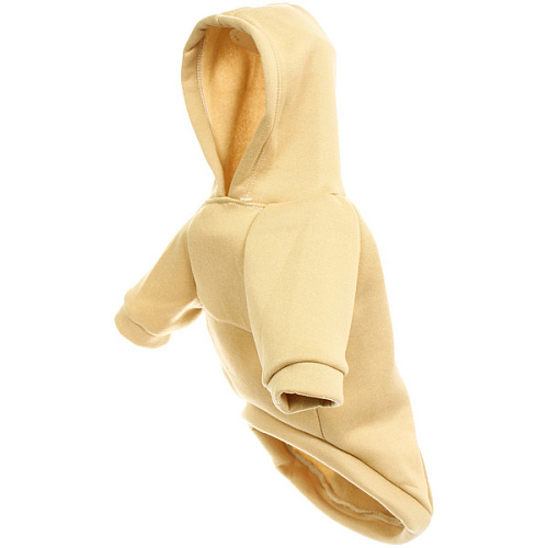 Кофта - толстовка для мелких пород собак BRO Style, цвет молочный, р M (на флисе)_6