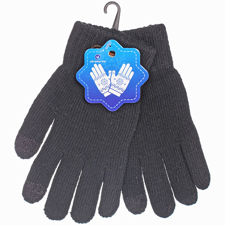 Перчатки мужские зимние сенсорные "NEHOLOD", цвет черный, 24,5*9см (пакет с подвесом)