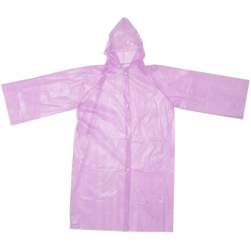 Дождевик-плащ "Сезон" с капюшоном и завязками, на кнопках 30 Мкрн 110*65см розовый ДоброСад