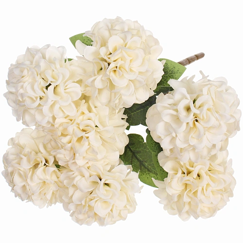 Искусственные цветы "Букет гортензий" 41см 7 цветков белые